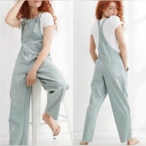 Aerie Werk & Play Twill Paint Splattered Overalls Size XS
